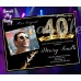 40th and Fabulous Birthday Party Invitation with photo,Gold Diamonds 40th Birthday Bash Invitation,(14ab)